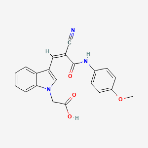 molecular formula C21H17N3O4 B5000991 (3-{2-cyano-3-[(4-methoxyphenyl)amino]-3-oxo-1-propen-1-yl}-1H-indol-1-yl)acetic acid 