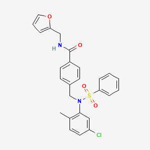 molecular formula C26H23ClN2O4S B5001000 4-{[(5-chloro-2-methylphenyl)(phenylsulfonyl)amino]methyl}-N-(2-furylmethyl)benzamide 