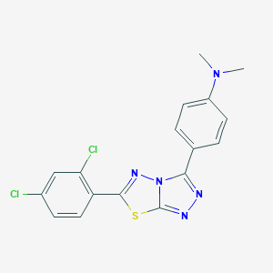 molecular formula C17H13Cl2N5S B500101 4-[6-(2,4-dichlorophenyl)[1,2,4]triazolo[3,4-b][1,3,4]thiadiazol-3-yl]-N,N-dimethylaniline 
