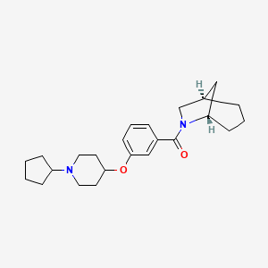 molecular formula C24H34N2O2 B5001019 [(1R,5S)-6-azabicyclo[3.2.1]octan-6-yl]-[3-(1-cyclopentylpiperidin-4-yl)oxyphenyl]methanone 