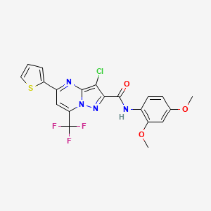 molecular formula C20H14ClF3N4O3S B5001026 3-chloro-N-(2,4-dimethoxyphenyl)-5-(2-thienyl)-7-(trifluoromethyl)pyrazolo[1,5-a]pyrimidine-2-carboxamide 