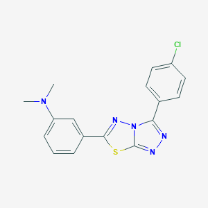 molecular formula C17H14ClN5S B500104 3-[3-(4-chlorophenyl)[1,2,4]triazolo[3,4-b][1,3,4]thiadiazol-6-yl]-N,N-dimethylaniline 