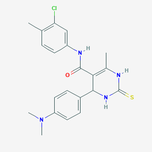 molecular formula C21H23ClN4OS B5001045 N-(3-Chloro-4-methylphenyl)-4-[4-(dimethylamino)phenyl]-6-methyl-2-sulfanylidene-1,2,3,4-tetrahydropyrimidine-5-carboxamide 