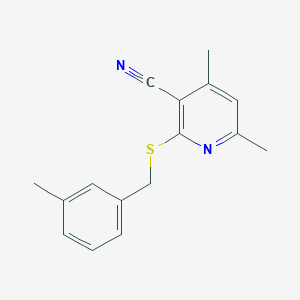 molecular formula C16H16N2S B5001047 4,6-Dimethyl-2-[(3-methylphenyl)methylsulfanyl]pyridine-3-carbonitrile 