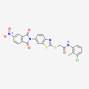 molecular formula C24H15ClN4O5S2 B5001061 N-(3-chloro-2-methylphenyl)-2-{[6-(5-nitro-1,3-dioxo-1,3-dihydro-2H-isoindol-2-yl)-1,3-benzothiazol-2-yl]thio}acetamide 