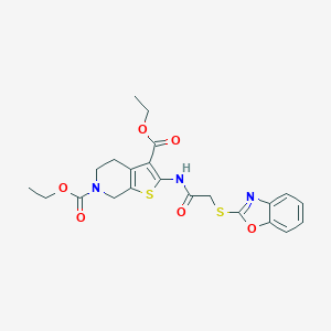 diethyl 2-{[(1,3-benzoxazol-2-ylsulfanyl)acetyl]amino}-4,7-dihydrothieno[2,3-c]pyridine-3,6(5H)-dicarboxylate