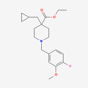 ethyl 4-(cyclopropylmethyl)-1-(4-fluoro-3-methoxybenzyl)-4-piperidinecarboxylate