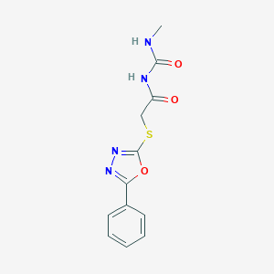 molecular formula C12H12N4O3S B500129 N-methyl-N'-{[(5-phenyl-1,3,4-oxadiazol-2-yl)sulfanyl]acetyl}urea 