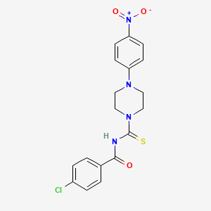 4-chloro-N-[4-(4-nitrophenyl)piperazine-1-carbothioyl]benzamide