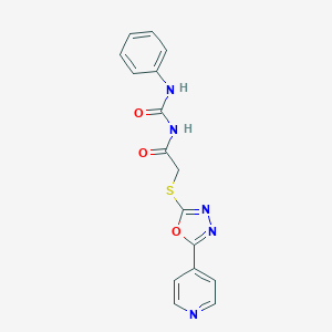 N-phenyl-N'-({[5-(4-pyridinyl)-1,3,4-oxadiazol-2-yl]sulfanyl}acetyl)urea