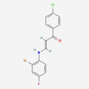 3-[(2-bromo-4-fluorophenyl)amino]-1-(4-chlorophenyl)-2-propen-1-one