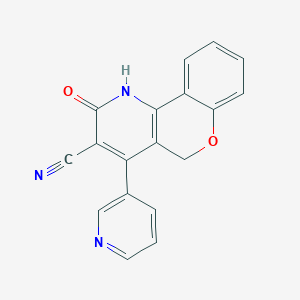 2-oxo-4-(3-pyridinyl)-1,5-dihydro-2H-chromeno[4,3-b]pyridine-3-carbonitrile