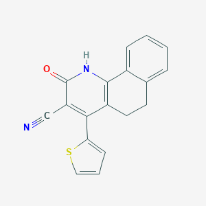 molecular formula C18H12N2OS B500136 2-Oxo-4-(2-thienyl)-1,2,5,6-tetrahydrobenzo[h]quinoline-3-carbonitrile 