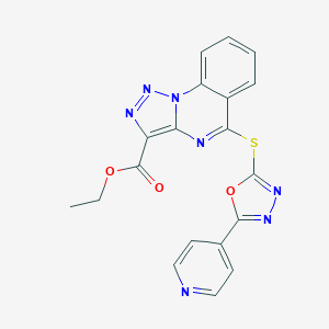 Ethyl 5-{[5-(4-pyridinyl)-1,3,4-oxadiazol-2-yl]sulfanyl}[1,2,3]triazolo[1,5-a]quinazoline-3-carboxylate