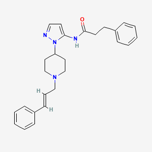 molecular formula C26H30N4O B5001443 3-phenyl-N-(1-{1-[(2E)-3-phenyl-2-propen-1-yl]-4-piperidinyl}-1H-pyrazol-5-yl)propanamide 