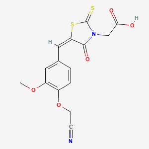 {5-[4-(cyanomethoxy)-3-methoxybenzylidene]-4-oxo-2-thioxo-1,3-thiazolidin-3-yl}acetic acid