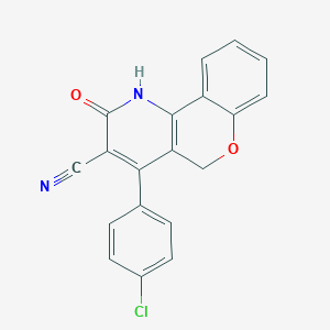 4-(4-chlorophenyl)-2-oxo-1,5-dihydro-2H-chromeno[4,3-b]pyridine-3-carbonitrile
