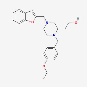 molecular formula C24H30N2O3 B5001483 2-[4-(1-benzofuran-2-ylmethyl)-1-(4-ethoxybenzyl)-2-piperazinyl]ethanol 