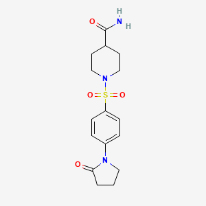 1-{[4-(2-oxo-1-pyrrolidinyl)phenyl]sulfonyl}-4-piperidinecarboxamide