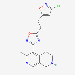 5-[2-(3-Chloro-1,2-oxazol-5-yl)ethyl]-3-(3-methyl-5,6,7,8-tetrahydro-2,7-naphthyridin-4-yl)-1,2,4-oxadiazole