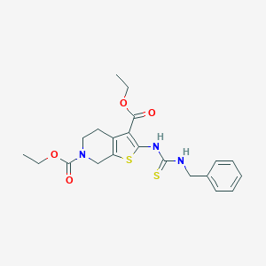molecular formula C21H25N3O4S2 B500155 diethyl 2-{[(benzylamino)carbothioyl]amino}-4,7-dihydrothieno[2,3-c]pyridine-3,6(5H)-dicarboxylate 