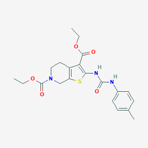 molecular formula C21H25N3O5S B500157 diethyl 2-[(4-toluidinocarbonyl)amino]-4,7-dihydrothieno[2,3-c]pyridine-3,6(5H)-dicarboxylate 