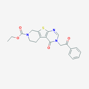 molecular formula C20H19N3O4S B500159 ethyl 4-oxo-3-(2-oxo-2-phenylethyl)-3,5,6,8-tetrahydropyrido[4',3':4,5]thieno[2,3-d]pyrimidine-7(4H)-carboxylate 