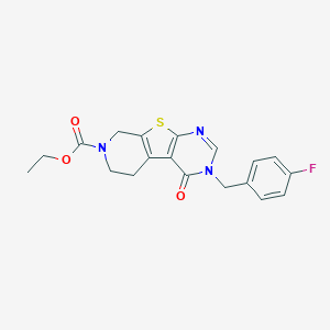 ethyl 3-(4-fluorobenzyl)-4-oxo-3,5,6,8-tetrahydropyrido[4',3':4,5]thieno[2,3-d]pyrimidine-7(4H)-carboxylate