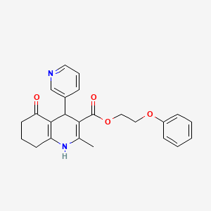 2-Phenoxyethyl 2-methyl-5-oxo-4-(pyridin-3-yl)-1,4,5,6,7,8-hexahydroquinoline-3-carboxylate