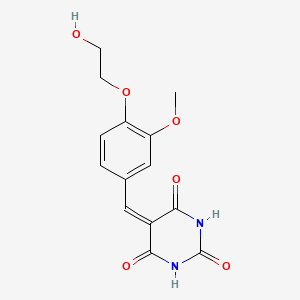 molecular formula C14H14N2O6 B5001637 5-[4-(2-hydroxyethoxy)-3-methoxybenzylidene]pyrimidine-2,4,6(1H,3H,5H)-trione CAS No. 5796-39-4