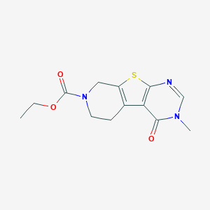 molecular formula C13H15N3O3S B500165 ethyl 3-methyl-4-oxo-3,5,6,8-tetrahydropyrido[4',3':4,5]thieno[2,3-d]pyrimidine-7(4H)-carboxylate 