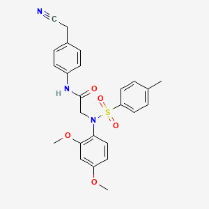 molecular formula C25H25N3O5S B5001663 N~1~-[4-(cyanomethyl)phenyl]-N~2~-(2,4-dimethoxyphenyl)-N~2~-[(4-methylphenyl)sulfonyl]glycinamide 