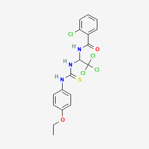 molecular formula C18H17Cl4N3O2S B5001690 2-chloro-N-[2,2,2-trichloro-1-({[(4-ethoxyphenyl)amino]carbonothioyl}amino)ethyl]benzamide 