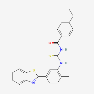 molecular formula C25H23N3OS2 B5001704 N-{[5-(1,3-benzothiazol-2-yl)-2-methylphenyl]carbamothioyl}-4-(propan-2-yl)benzamide 