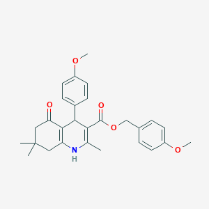 molecular formula C28H31NO5 B5001749 (4-METHOXYPHENYL)METHYL 4-(4-METHOXYPHENYL)-2,7,7-TRIMETHYL-5-OXO-1,4,5,6,7,8-HEXAHYDROQUINOLINE-3-CARBOXYLATE 