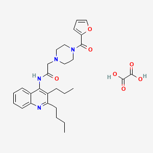 molecular formula C29H36N4O7 B5001784 N-(2-butyl-3-propyl-4-quinolinyl)-2-[4-(2-furoyl)-1-piperazinyl]acetamide oxalate 