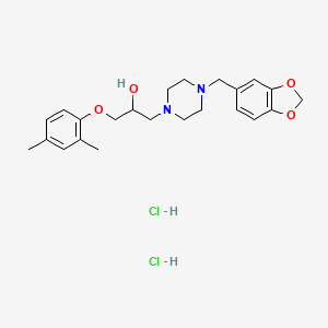 molecular formula C23H32Cl2N2O4 B5001829 1-[4-(1,3-Benzodioxol-5-ylmethyl)piperazin-1-yl]-3-(2,4-dimethylphenoxy)propan-2-ol;dihydrochloride 