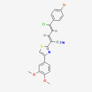 molecular formula C22H16BrClN2O2S B5001847 (2E,4Z)-5-(4-bromophenyl)-5-chloro-2-[4-(3,4-dimethoxyphenyl)-1,3-thiazol-2-yl]penta-2,4-dienenitrile 