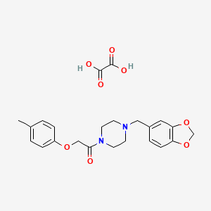 1-[4-(1,3-Benzodioxol-5-ylmethyl)piperazin-1-yl]-2-(4-methylphenoxy)ethanone;oxalic acid