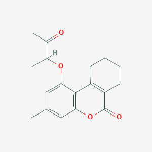 molecular formula C18H20O4 B5001878 3-methyl-1-(1-methyl-2-oxopropoxy)-7,8,9,10-tetrahydro-6H-benzo[c]chromen-6-one 