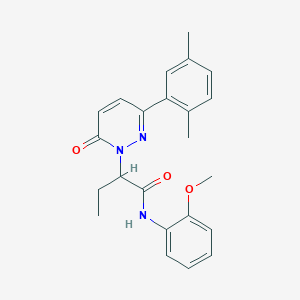 molecular formula C23H25N3O3 B5001897 2-[3-(2,5-dimethylphenyl)-6-oxo-1(6H)-pyridazinyl]-N-(2-methoxyphenyl)butanamide 