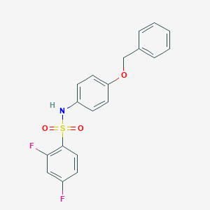 molecular formula C19H15F2NO3S B500190 2,4-difluoro-N-(4-phenylmethoxyphenyl)benzenesulfonamide CAS No. 736193-48-9