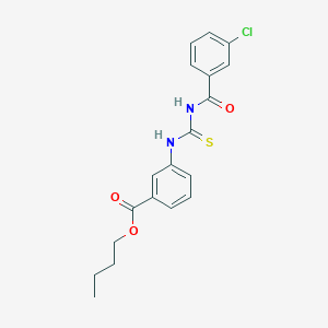 molecular formula C19H19ClN2O3S B5001918 BUTYL 3-({[(3-CHLOROPHENYL)FORMAMIDO]METHANETHIOYL}AMINO)BENZOATE 