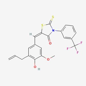 molecular formula C21H16F3NO3S2 B5001927 5-(3-allyl-4-hydroxy-5-methoxybenzylidene)-2-thioxo-3-[3-(trifluoromethyl)phenyl]-1,3-thiazolidin-4-one 