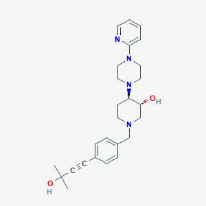 molecular formula C26H34N4O2 B5002021 (3R*,4R*)-1-[4-(3-hydroxy-3-methyl-1-butyn-1-yl)benzyl]-4-[4-(2-pyridinyl)-1-piperazinyl]-3-piperidinol 