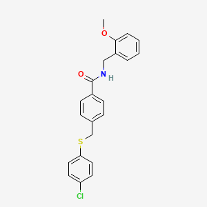 molecular formula C22H20ClNO2S B5002025 4-{[(4-chlorophenyl)thio]methyl}-N-(2-methoxybenzyl)benzamide 