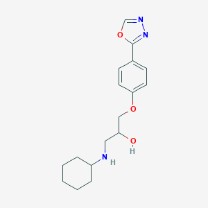 molecular formula C17H23N3O3 B500203 1-(Cyclohexylamino)-3-[4-(1,3,4-oxadiazol-2-yl)phenoxy]propan-2-ol CAS No. 756490-83-2
