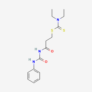 molecular formula C15H21N3O2S2 B5002043 3-[(anilinocarbonyl)amino]-3-oxopropyl diethyldithiocarbamate 