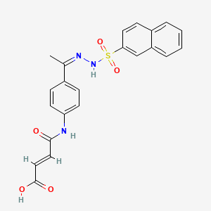 4-({4-[N-(2-naphthylsulfonyl)ethanehydrazonoyl]phenyl}amino)-4-oxo-2-butenoic acid