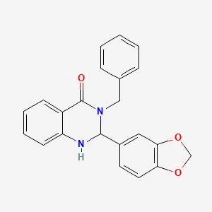 molecular formula C22H18N2O3 B5002052 2-(1,3-benzodioxol-5-yl)-3-benzyl-2,3-dihydro-4(1H)-quinazolinone CAS No. 6162-64-7